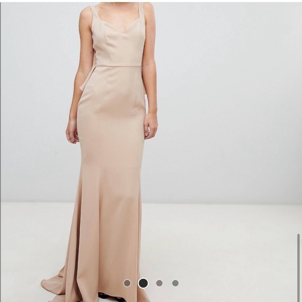 Yaura Taupe Backless Ruffle Maxi Dress - Beige, New With Tags — image 3 of 8